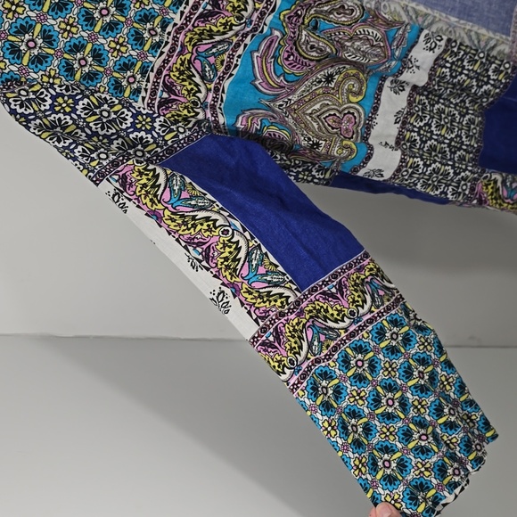 {Chicos} Open Cardigan in Patchwork 100% Linen - Size XS - Picture 5 of 15